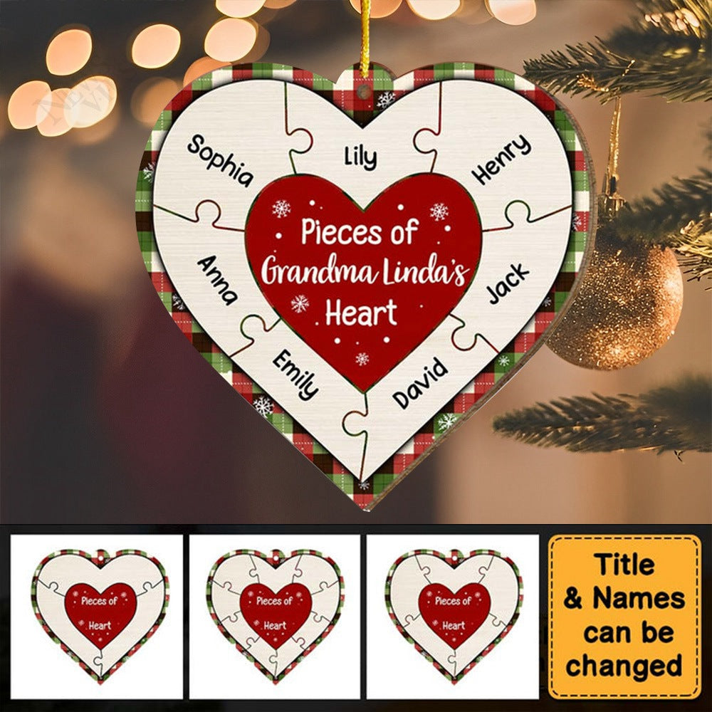 Grandma Gift Pieces Of Grandma's Heart Ornament