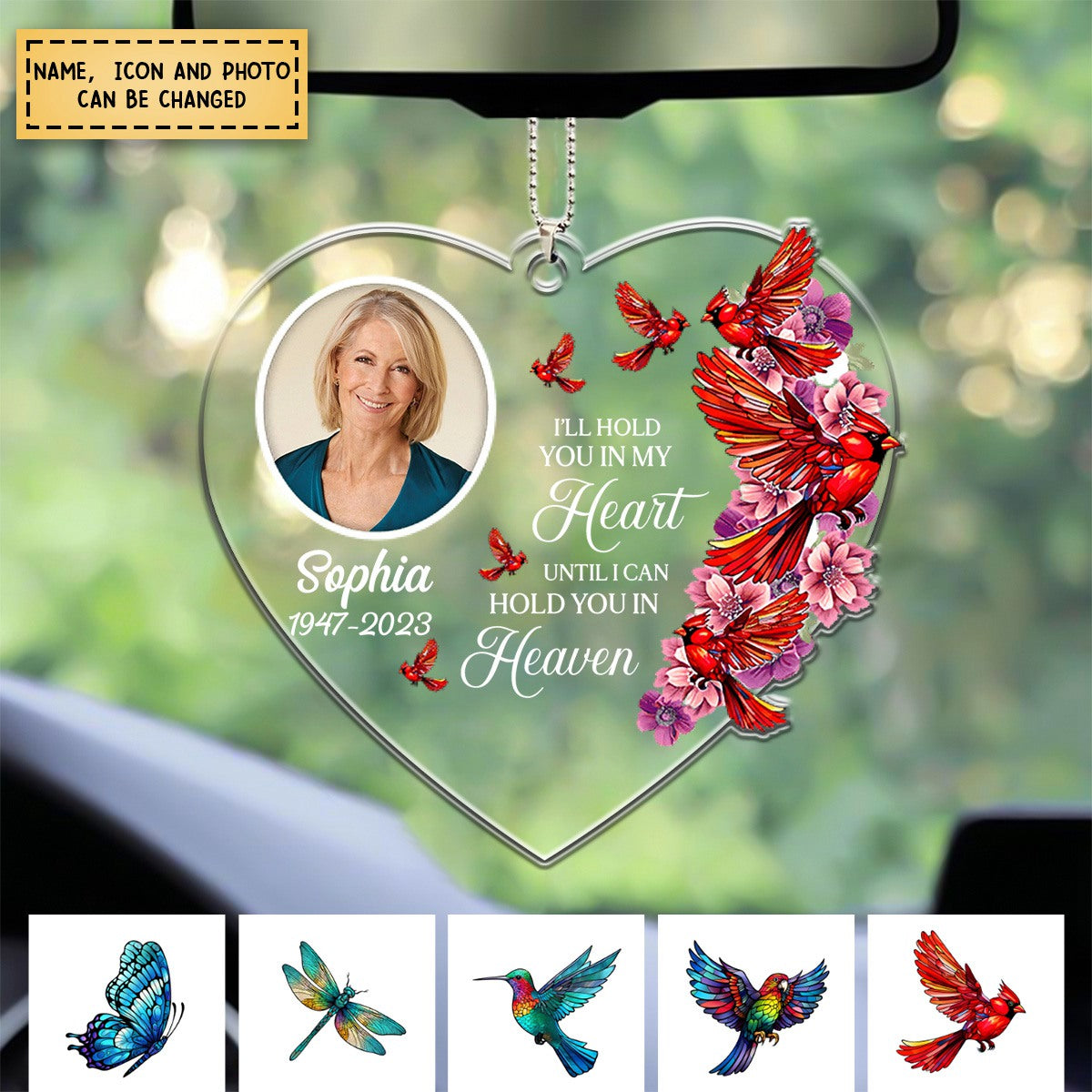 Your Wings Were Ready - Personalized Photo Car Ornament