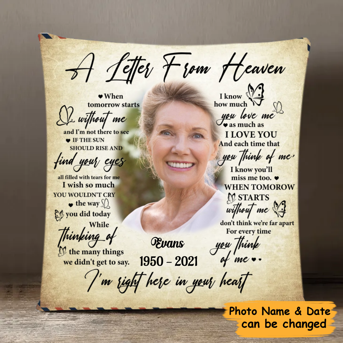 Memorial Gift Idea For Family - A Letter From Heaven Personalized Pillow