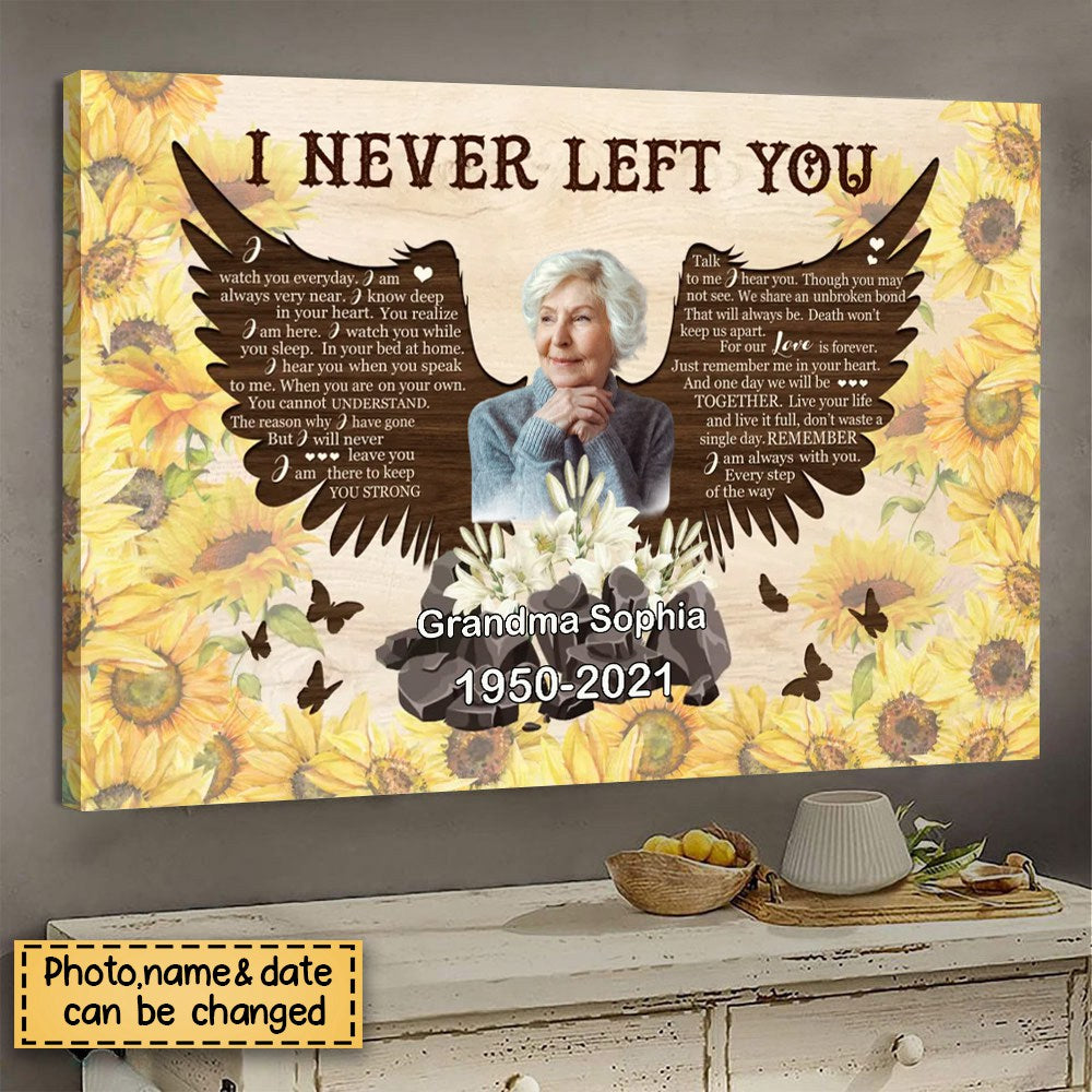 Personalized Sympathy Gifts, I Never Left You Poster, Memorial Gifts For Loss