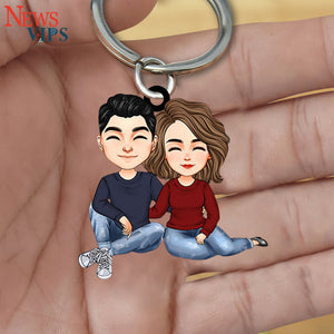 Snuggle Up Together - Personalized Keychain