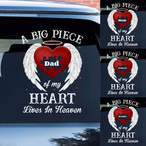 Family A Big Piece of My Heart Lives In Heaven Memorial Decal