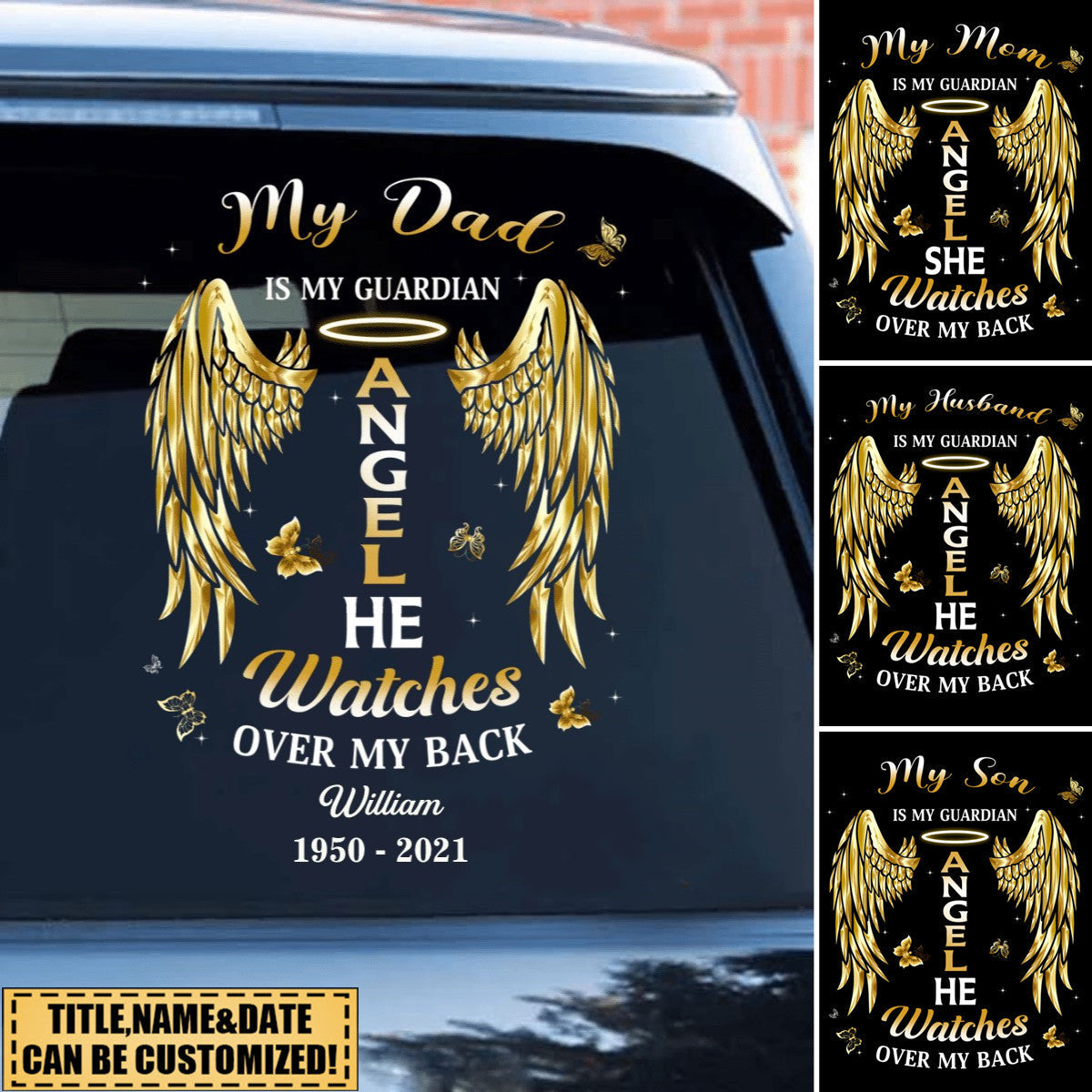 My Guardian Angel Memorial Personalized Car Decal