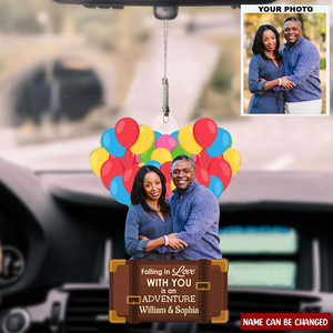 Personalized Photo Mica Ornament - Gift For Couple - Falling In Love With You Is An Adventure