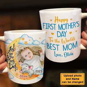 Personalized First Mother's Day Elephant Upload Photo Mug