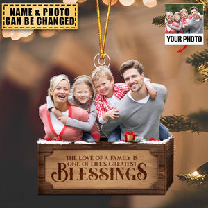 Transparent Ornament - Xmas 2023 - Family - There Is No Greater Gift Than Family - Custom from Photo