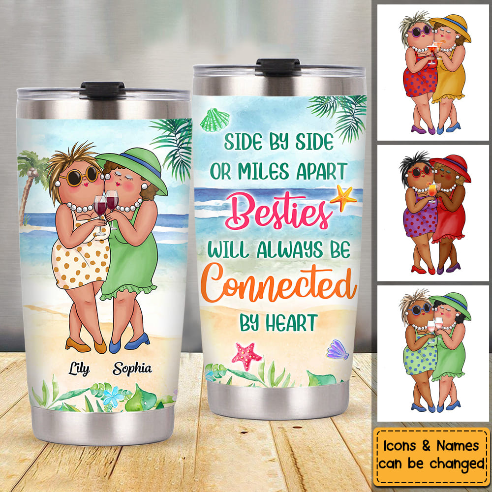 Gift For Friends Always Be Connected By Heart Steel Tumbler