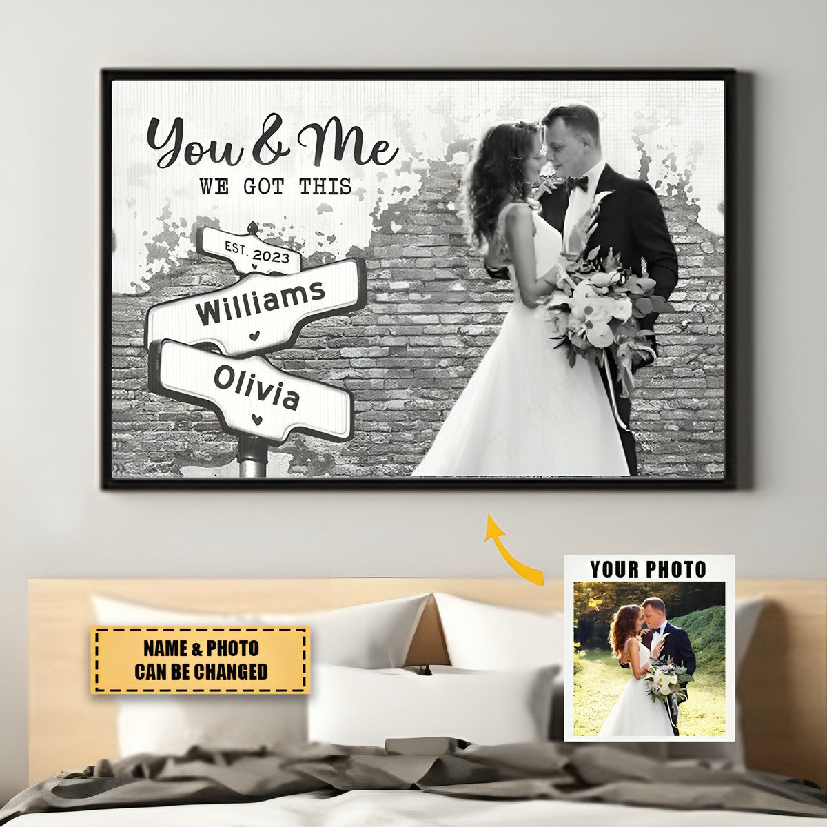 Custom Photo We Build A Life We Loved - Couple Personalized Horizontal Poster - Gift For Husband Wife, Anniversary