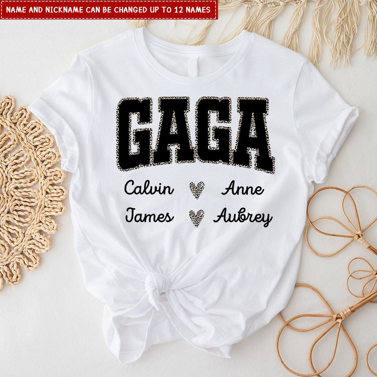 Personalized Nana Leopard Printed T-Shirt