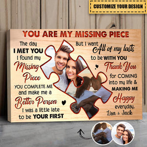 You Are My Missing Piece - Personalized  Poster - Gift For Couple