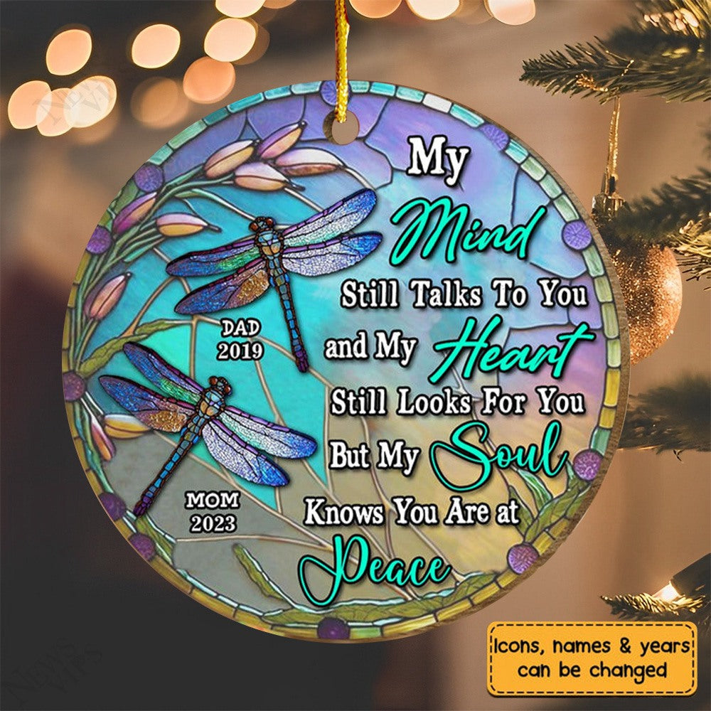 Dragonfly Memorial Christmas Gift Circle Ornament