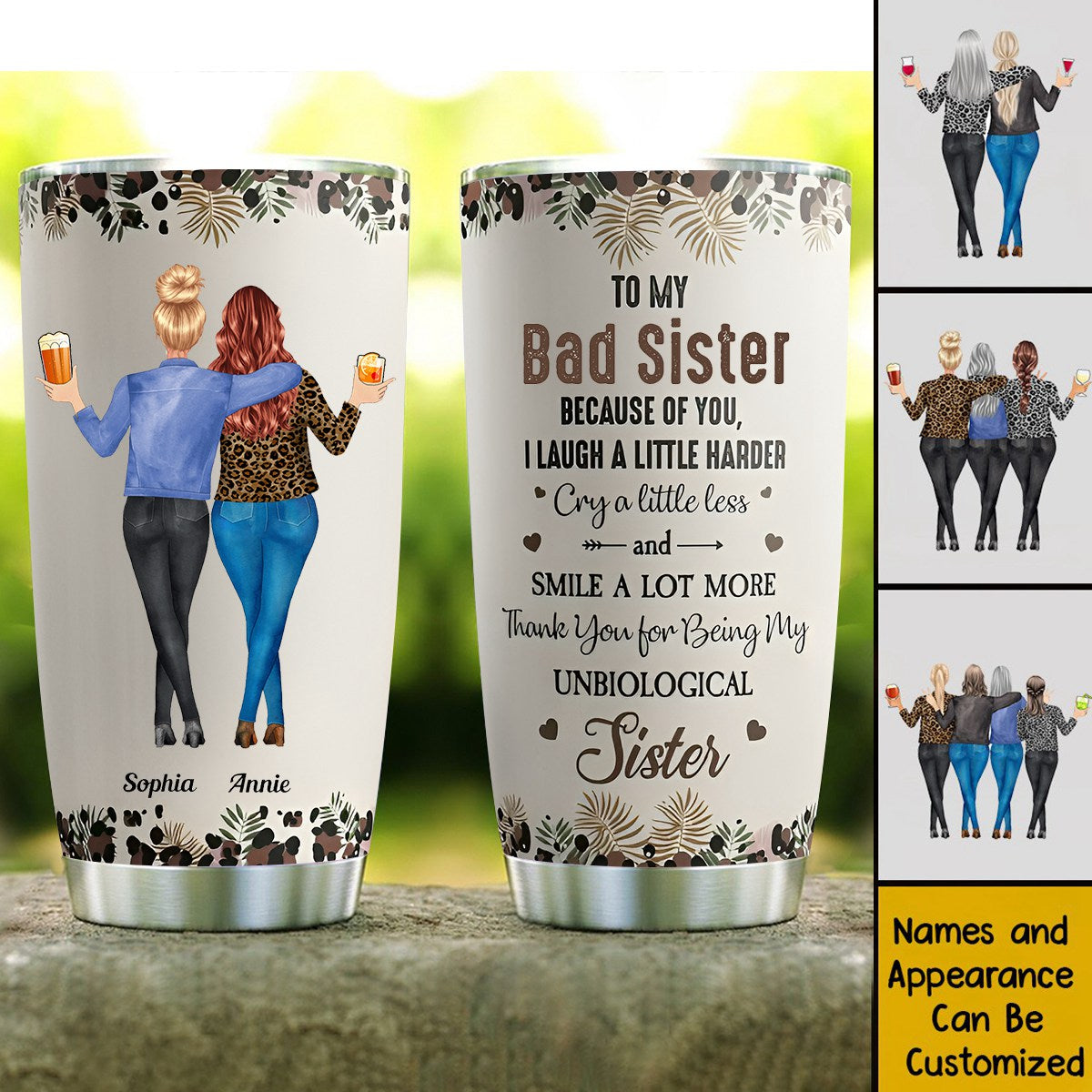 Because Of You I Laugh A Little Harder Friendship - Personalized Tumbler Cup