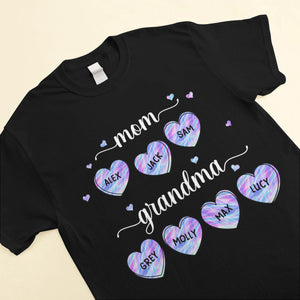 Mom Grandma Hologram Sweet Heart Personalized T-Shirt