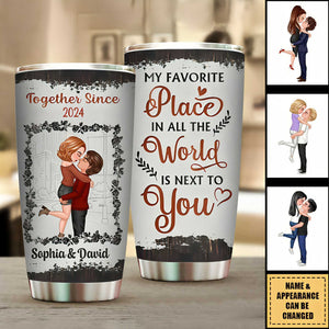 My Favourite Place In All The World - Personalized Tumbler - Anniversary Gift For Couple