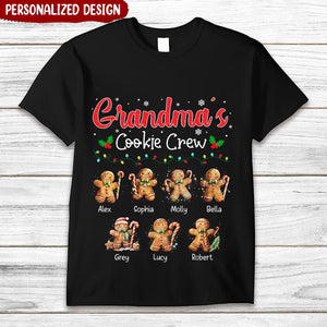 Grandma's Cookie Crew Christmas Personalized Black Shirt