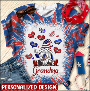 4th of July American Flag Dwarf Grandma Mom Sweet Kids - Personalized 3D T-shirt