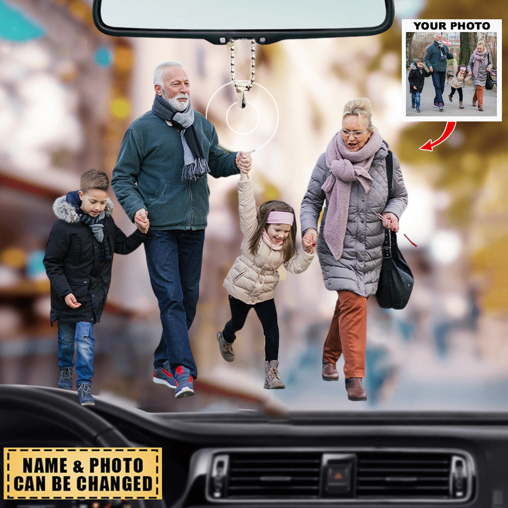 Customized Your Photo Car Ornament - Personalized Photo Mica Car Ornament - Christmas Gifts For Family