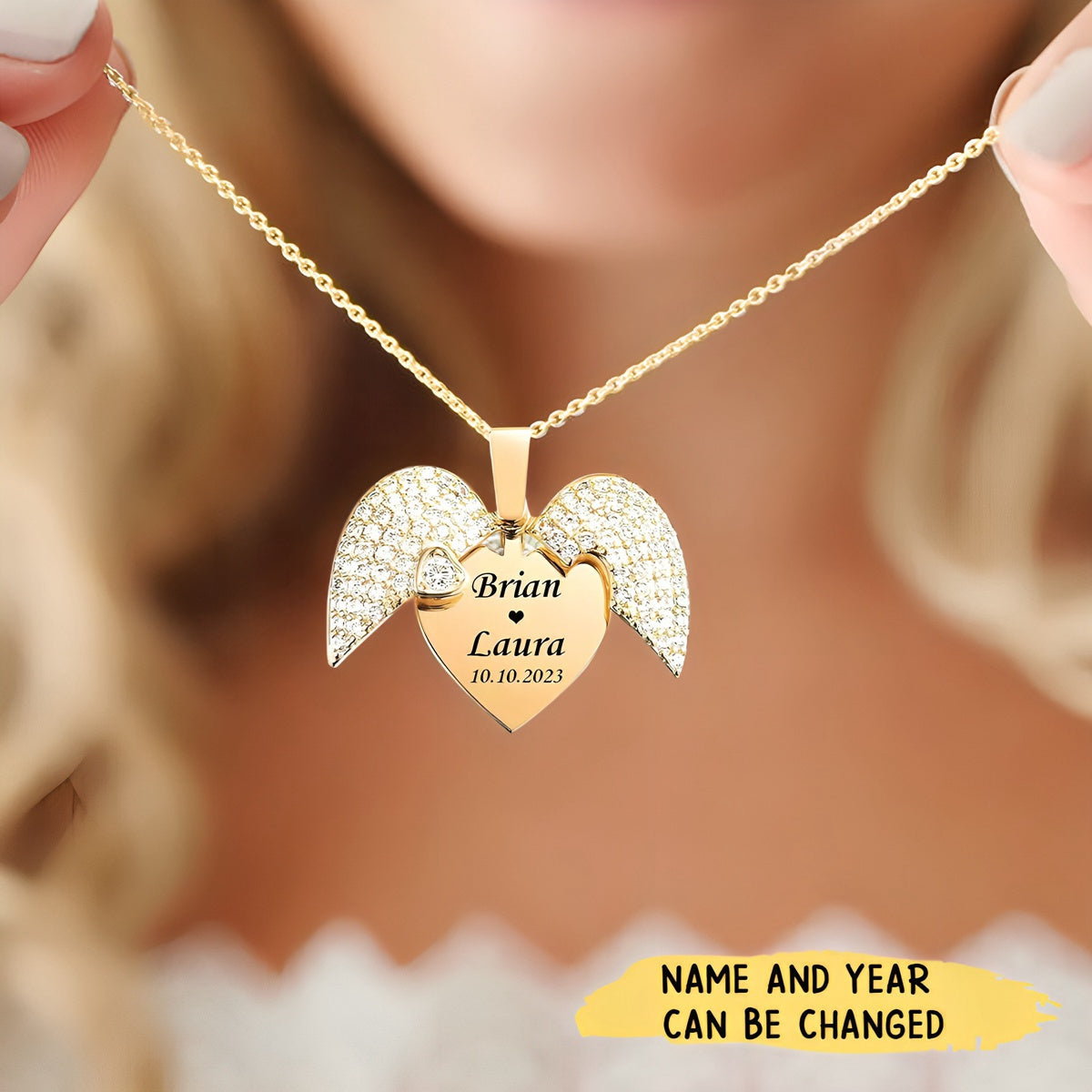 Engraved Heart Necklace Personalized Gift