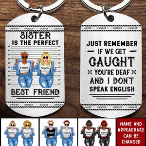 Personalized Besties Stainless Steel Keychain - Gift Idea For Friends/Besties/Sisters - Partners In Crime