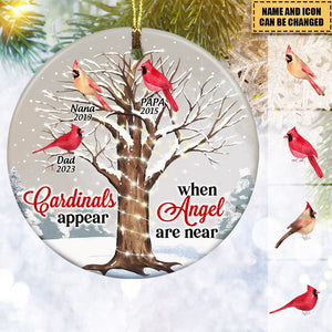 Cardinals Appear When Angels Are Near Circle Ornament