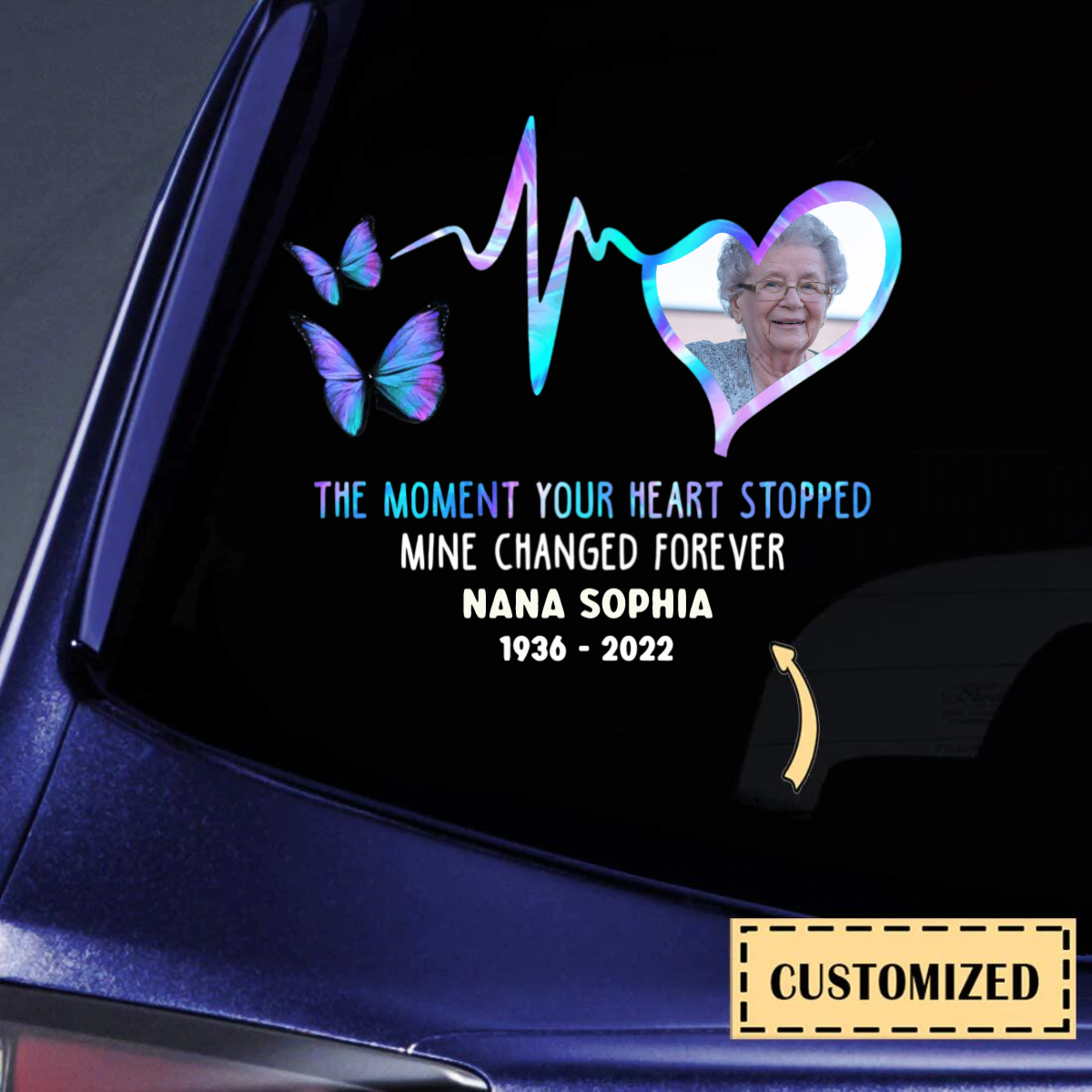 Personalized The Moment Your Heart Stopped Upload Photo Decal