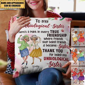 Gifts For Old Friends Unbiological Sister Pillow
