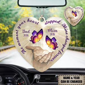THE MOMENT YOUR HEART STOPPED, MINE CHANGED FOREVER CUSTOM MEMORIAL ORNAMENT