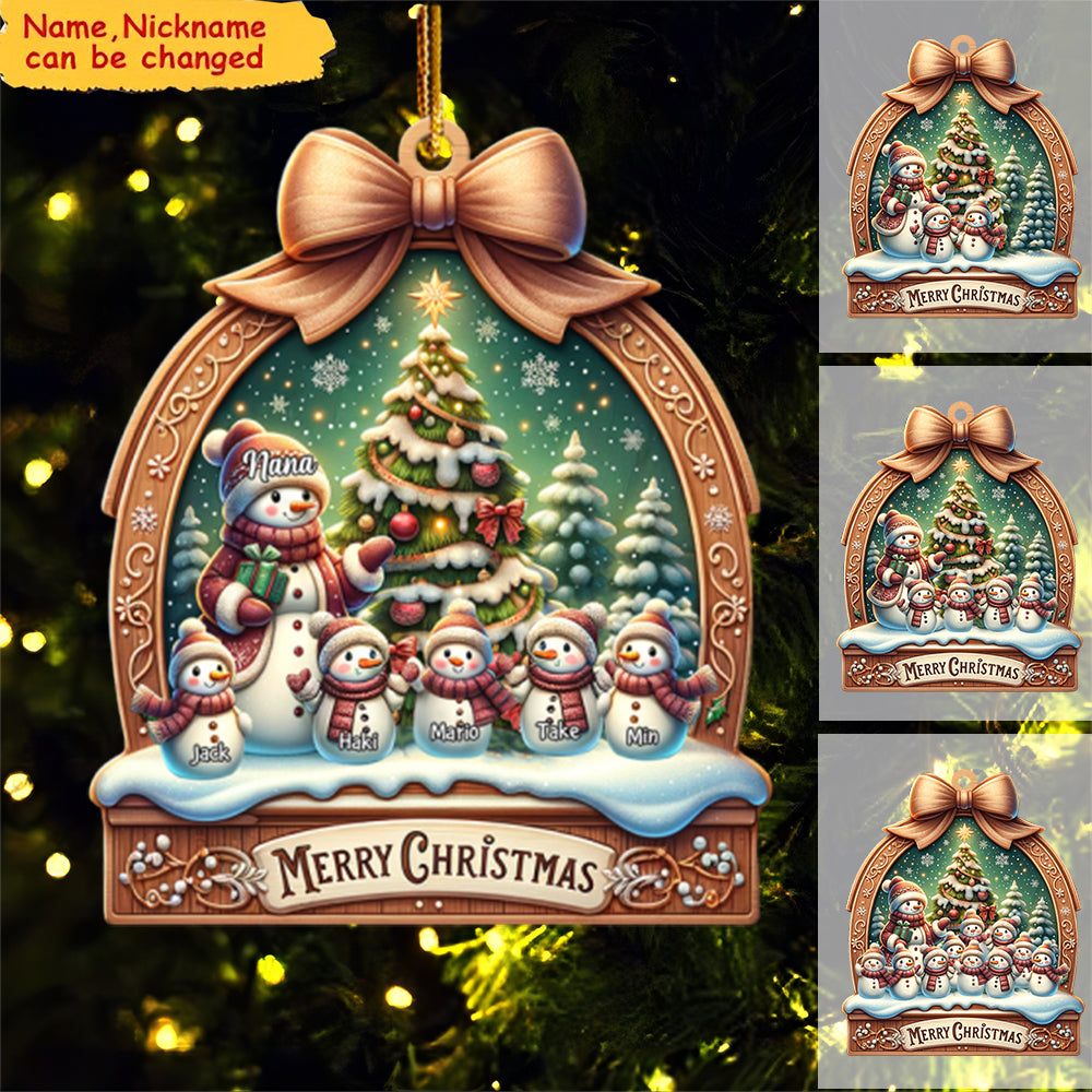 Personalized Merry Christmas Ornament Custom Grandma and Grandkids