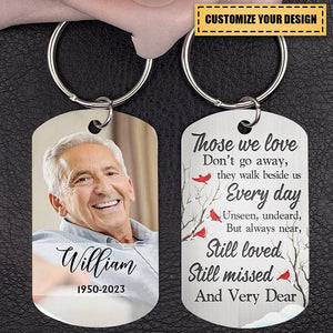 Custom Photo Those We Love Don't Go Away - Memorial Gift - Personalized Aluminum Keychain