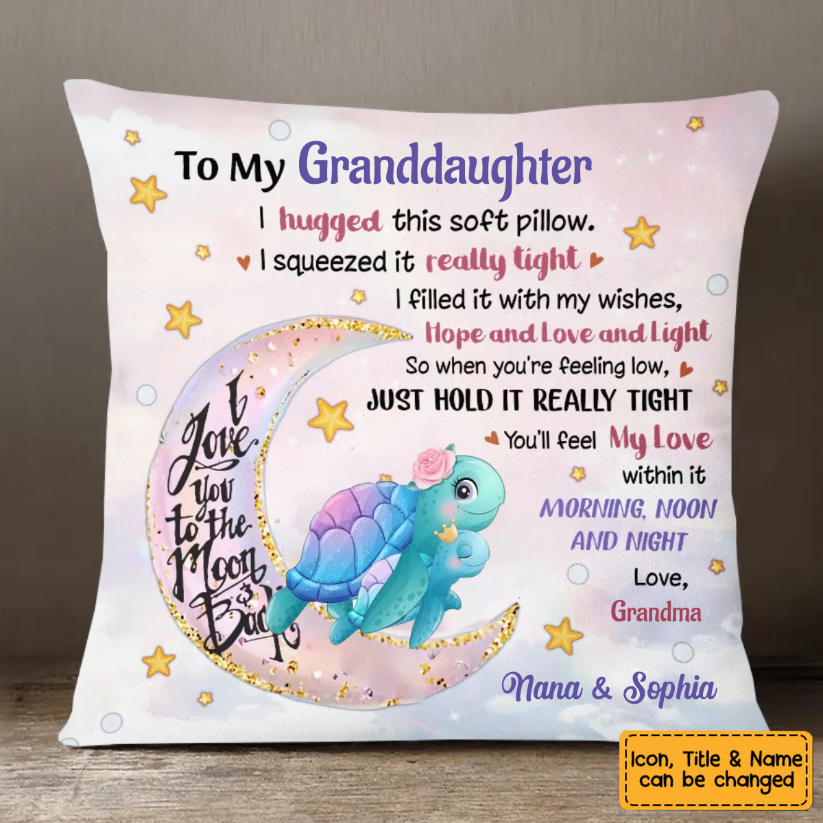 Personalized Granddaughter Grandson Sea Animals Hug This Pillow