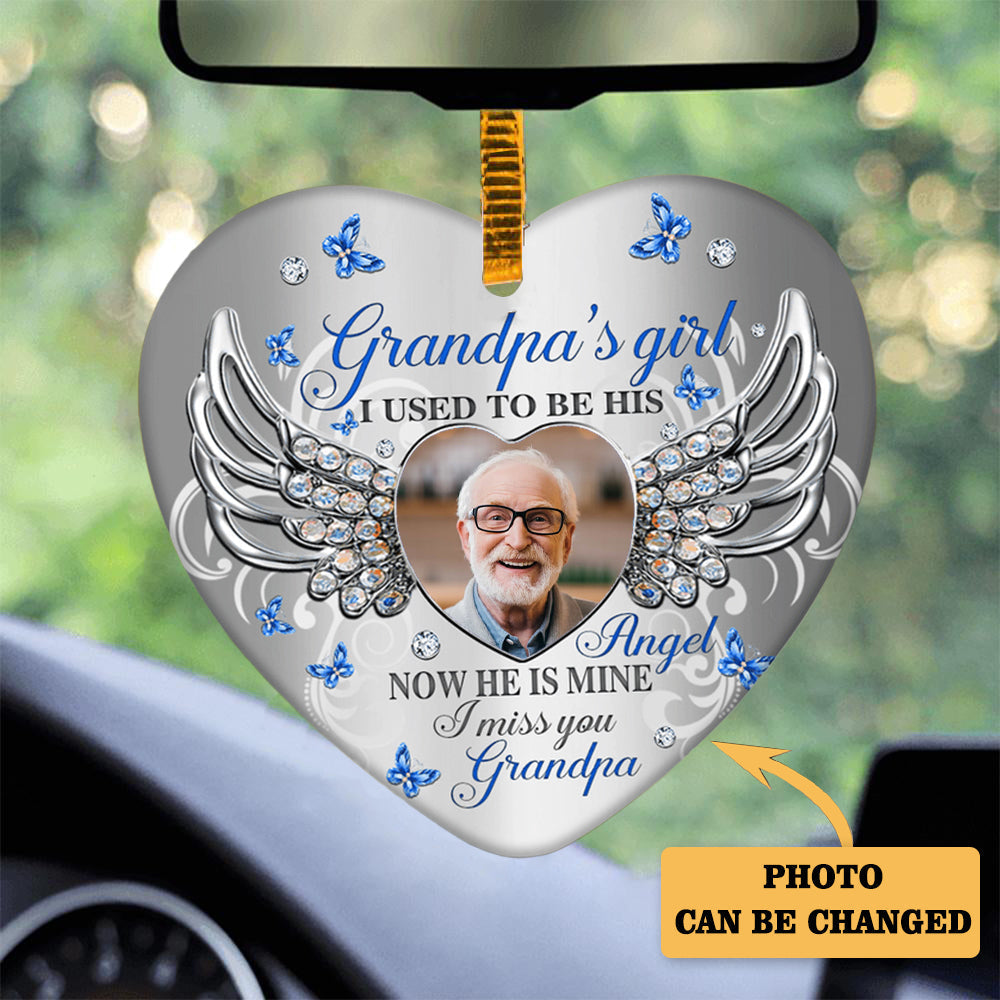 Personalized I Used To Be His Angel Heart Ornament (Porcelain)