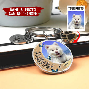 Personalized Photo Keychain Pet Charm - Memorial Gift For Dog/Cat Lovers - I Love You To The Moon And Back