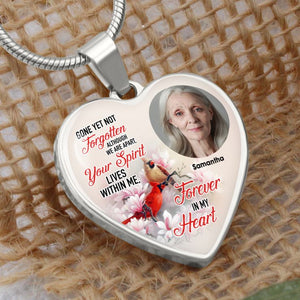 Personalized Cardinal Forever In My Heart Memorial Necklace