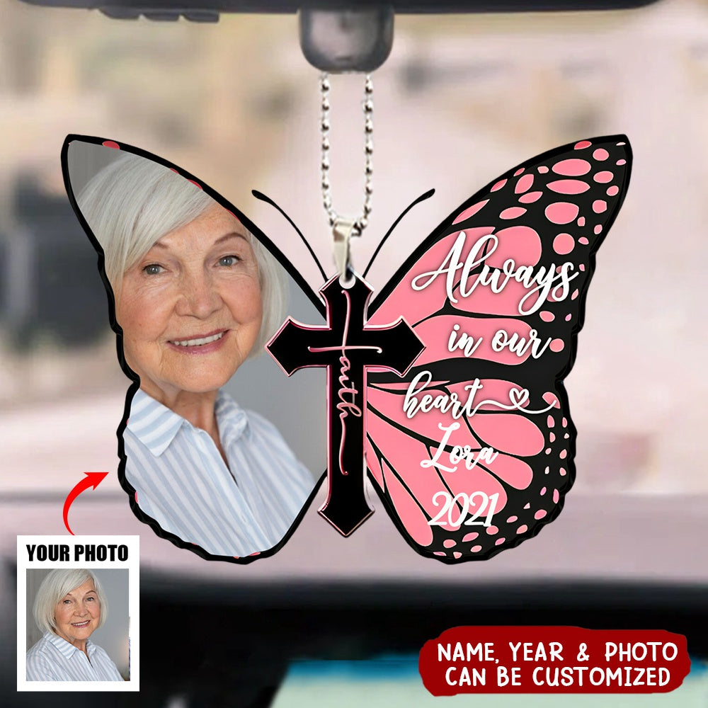 Always In Our Heart Memorial Gift Your Family Car Hanging Personalized Ornament Car Ornament