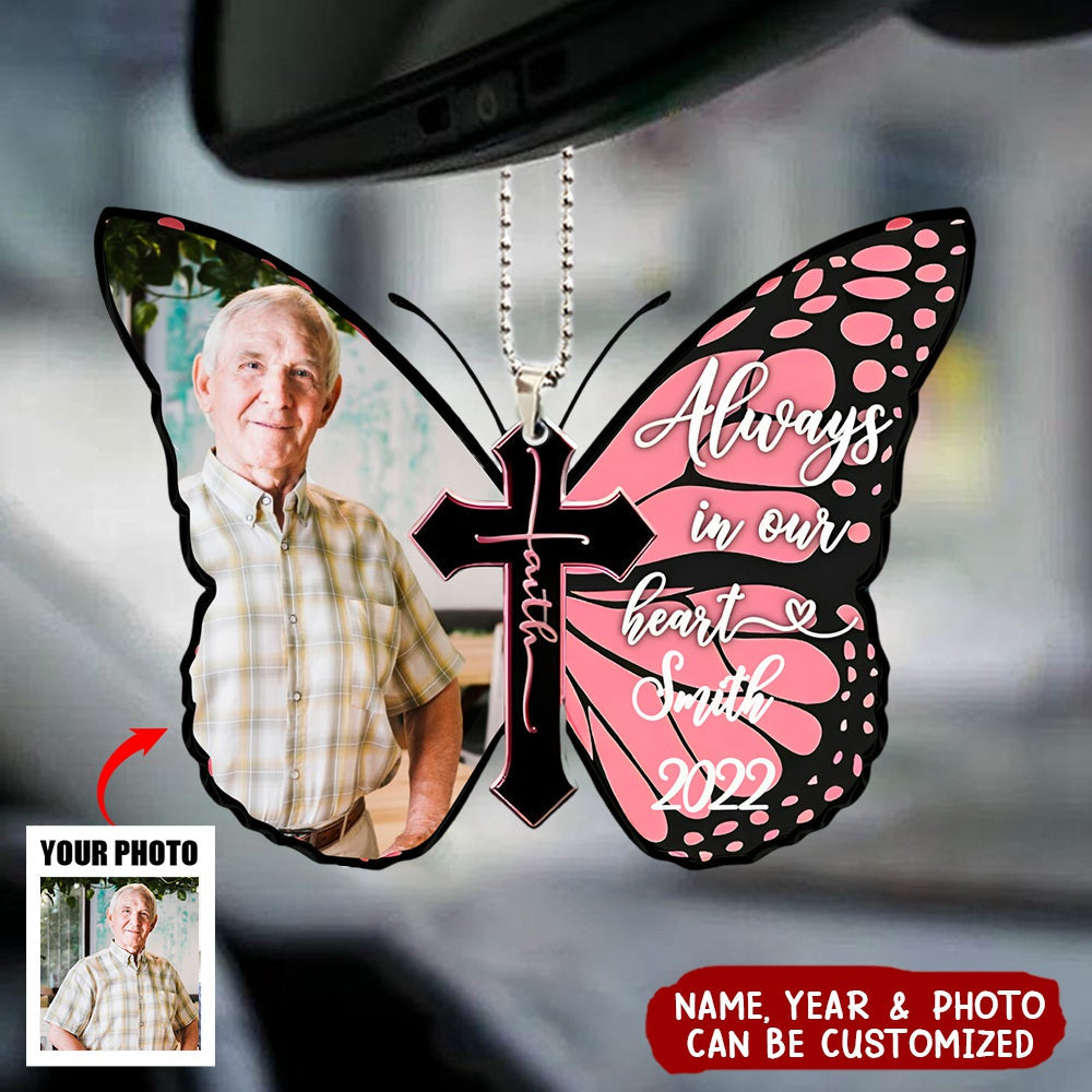Always In Our Heart Memorial Gift Your Family Car Hanging Personalized Ornament Car Ornament
