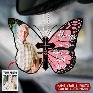 Always In Our Heart Memorial Gift Your Family Car Hanging Personalized Ornament Car Ornament