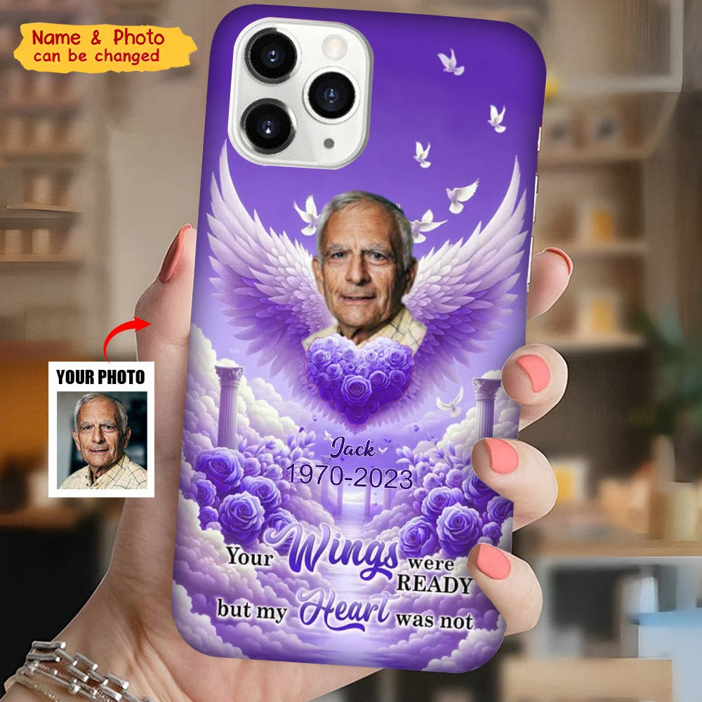 Upload Photo Memorial A Big Piece Of My Heart Lives In Heaven Personalized Phonecase