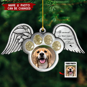 Custom Personalized Memorial Dog Wings Aluminum Ornament - Memorial Gift Idea For Christmas - Upload Pet Photo
