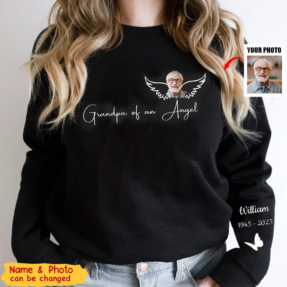 Memorial Custom Photo, Momma Daddy Of An Angel Personalized Sweatshirt