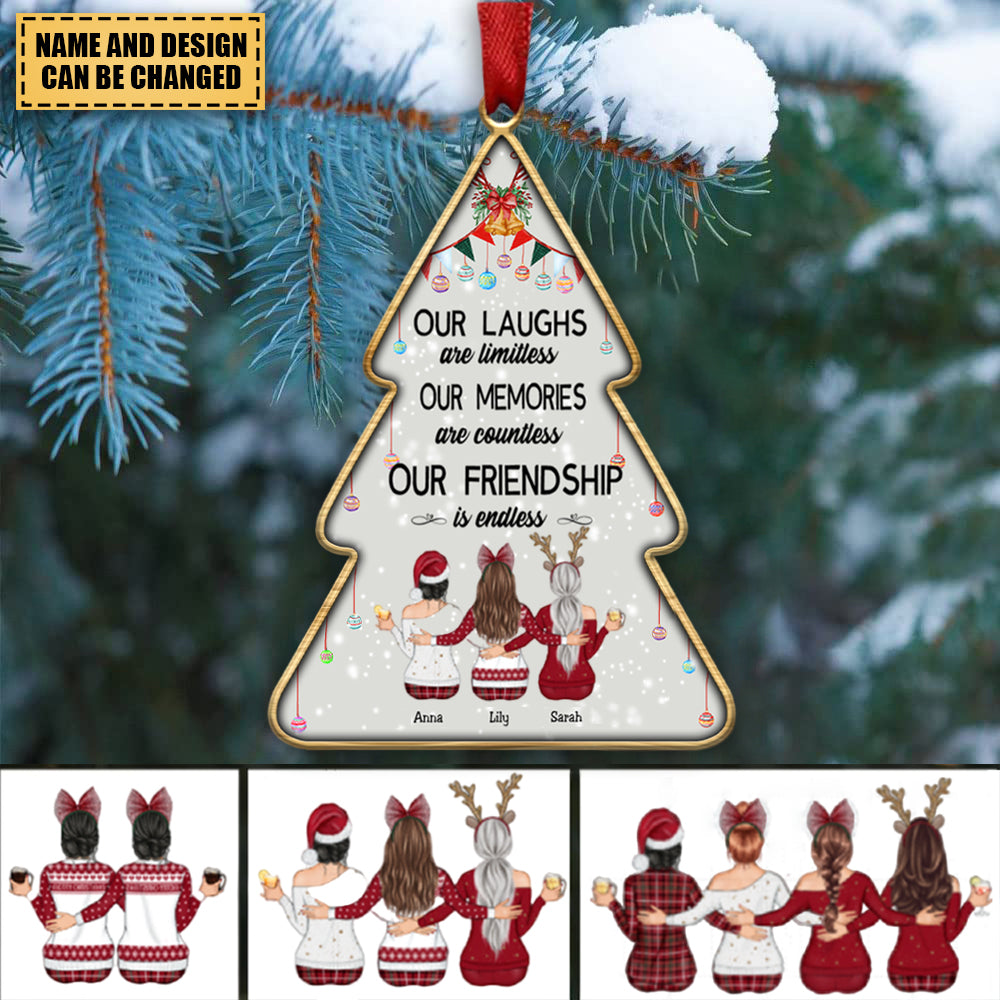 Besties - Our Laughs Are Limitless Our Memories Are Countless Our Friendship Is Endless - Personalized Ornament