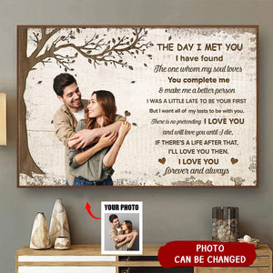 The Day I Met You Hugging Kissing Couple Personalized Poster