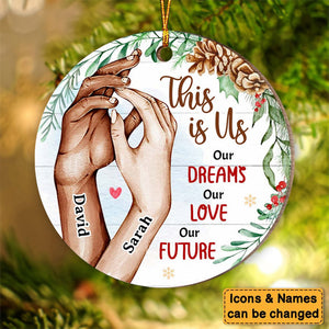 Christmas Gift For Couple This Is Us Love Hands Circle Ornament