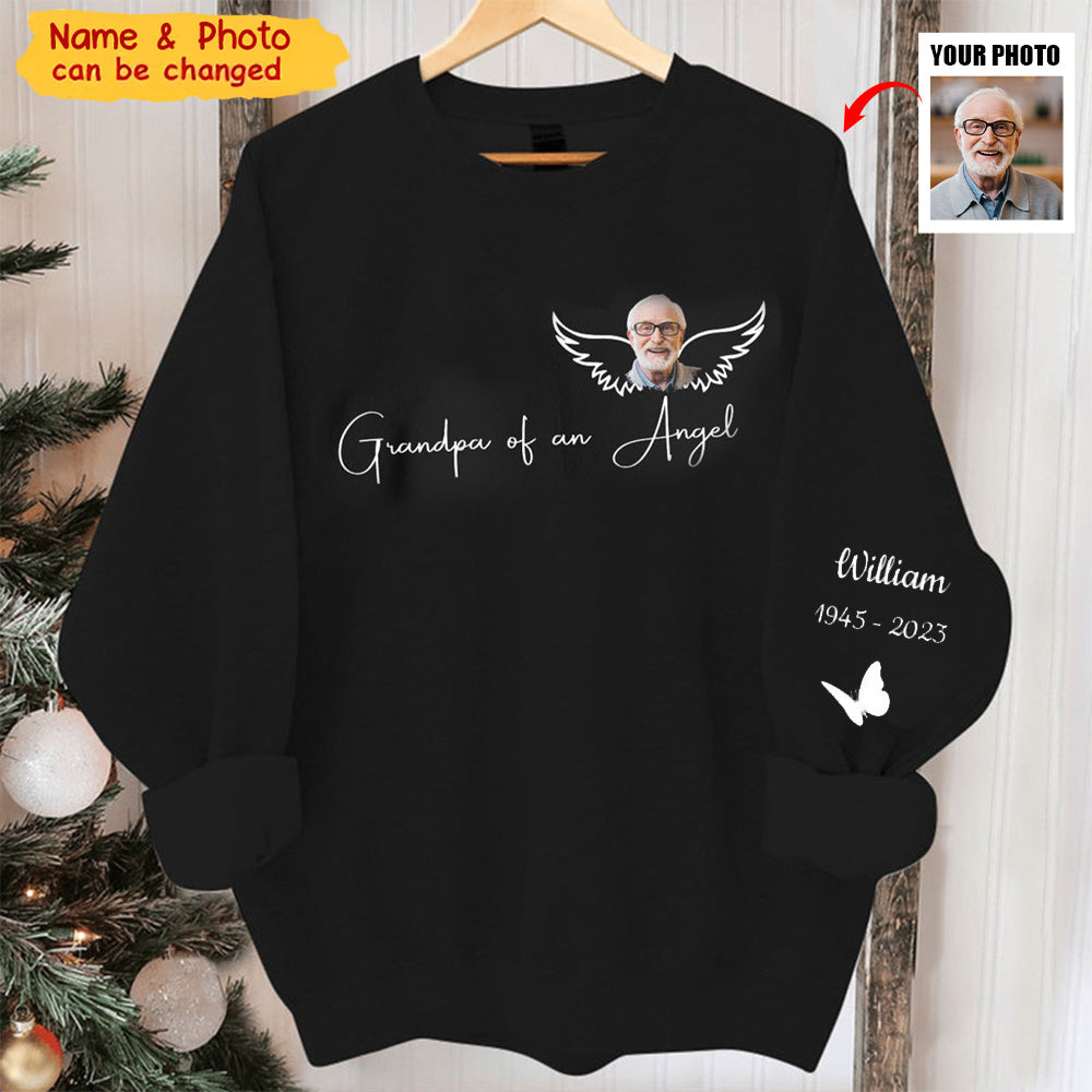 Memorial Custom Photo, Momma Daddy Of An Angel Personalized Sweatshirt