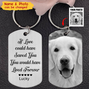 Custom Photo Once By My Side - Memorial Gift For Dog Lovers, Cat Lovers - Personalized Stainless Steel Keychain