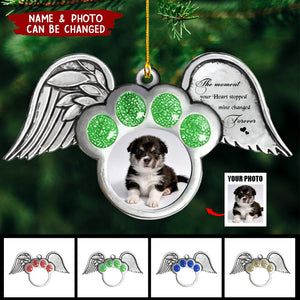 Custom Personalized Memorial Dog Wings Aluminum Ornament - Memorial Gift Idea For Christmas - Upload Pet Photo