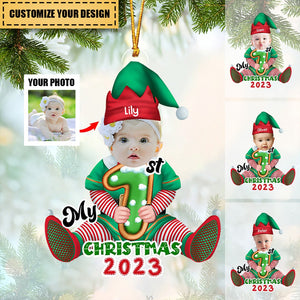 My 1st Christmas Costume Cute Baby Upload Photo Personalized Acrylic Ornament