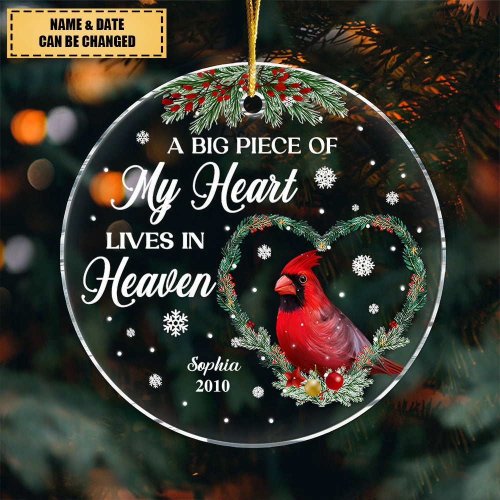 Memorial Gift Cardinal Piece Of My Heart Circle Ornament