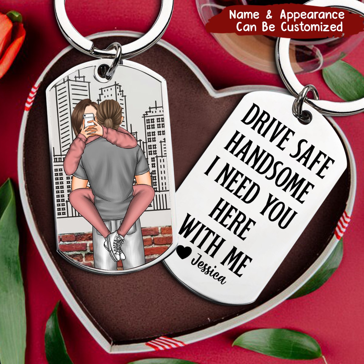 Drive Safe Beautiful - Personalized Stainless Steel Keychain