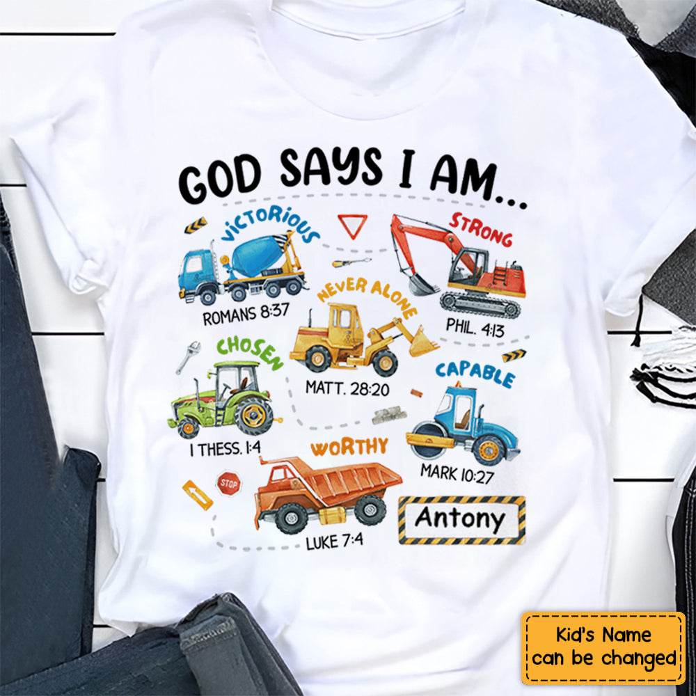 Gifts For Kid Construction Machines I Am Kid T Shirt