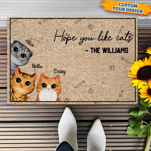 Hope You Like Cats - Personalized Doormat